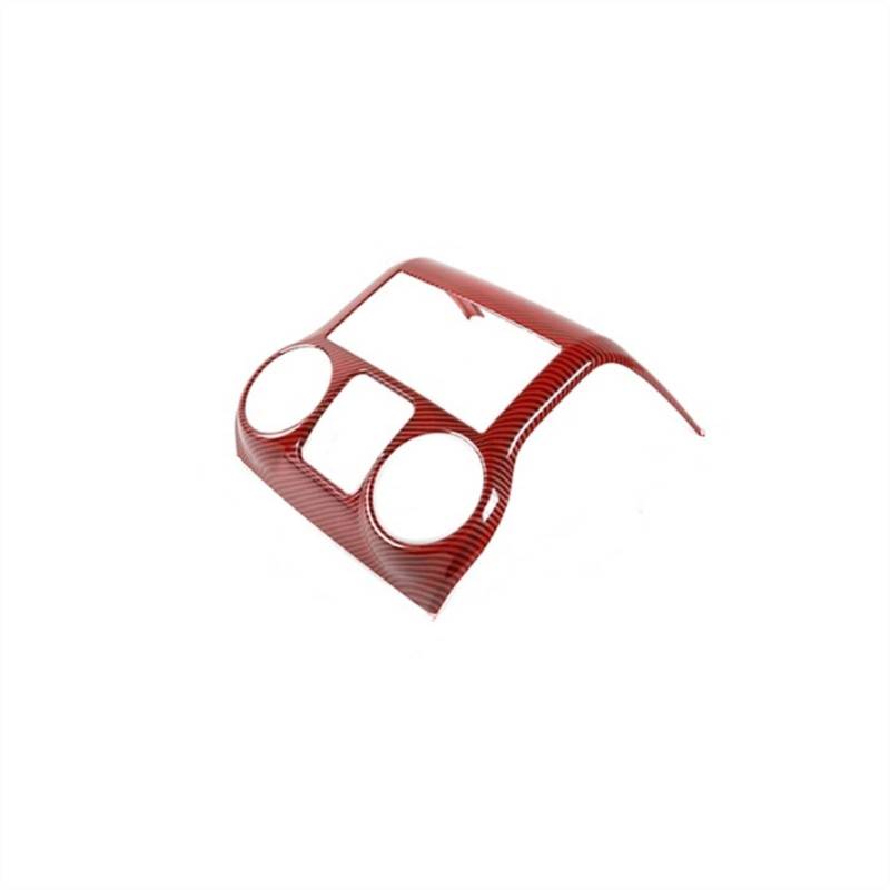 Pizgear ABS Autoinnenraum Mittelkonsole Armaturenbrett Klimaanlage Dekoration Abdeckung Aufkleber, for Jeep, for Wrangler JK 2011-2017 Lüftungsring für Auto-Klimaanlage(Red Carbon Fiber) von Pizgear