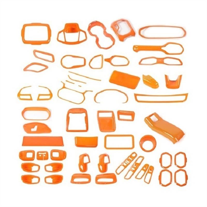 Pizgear ABS-Innendekorations-Kits Zubehör Orange Auto-Armaturenbrett-Klimaanlagen-Kit-Abdeckungsaufkleber, for Jeep, for Renegade 2015-2017 Lüftungsring für Auto-Klimaanlage(B) von Pizgear