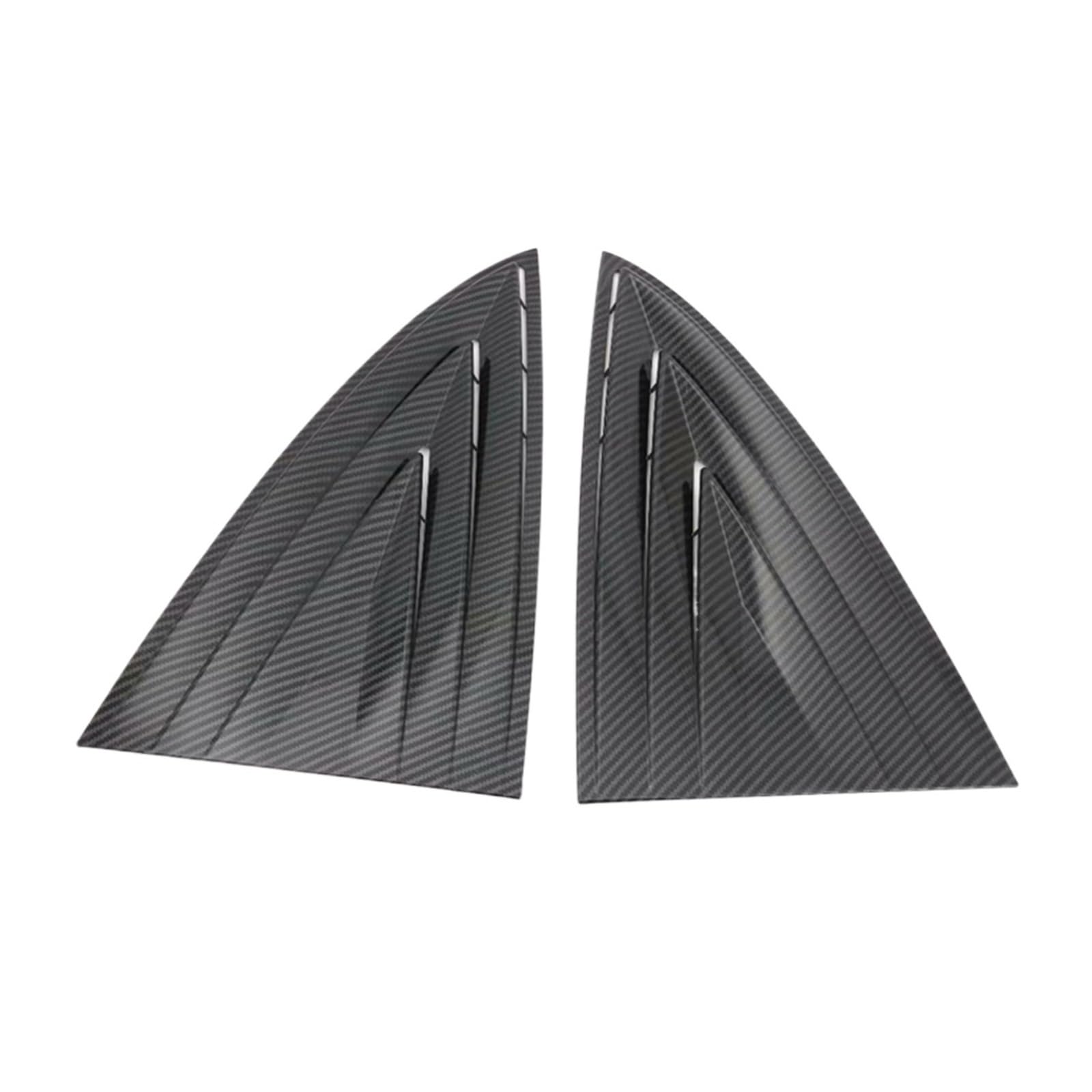 Pizgear Auto Jalousien Dekoration Hinten Dreieckige Fenster Spoiler Jalousie Shutter Abdeckung Deflektor Zubehör, for Tesla, for Modell 3 Seitliche Blasdüsenlamellen(Carbon Fiber Style) von Pizgear