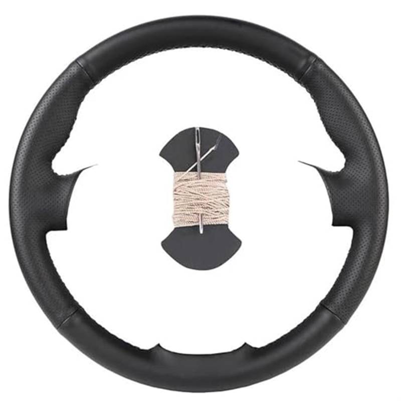 Pizgear Auto-Lenkradabdeckung, for Kia, for Sorento, 2009–2014 K7, for Cadenza 2011 2012 2013 2014 2015, Leder-Lenkradhülle Lenkradabdeckung(Black Beige Thread) von Pizgear