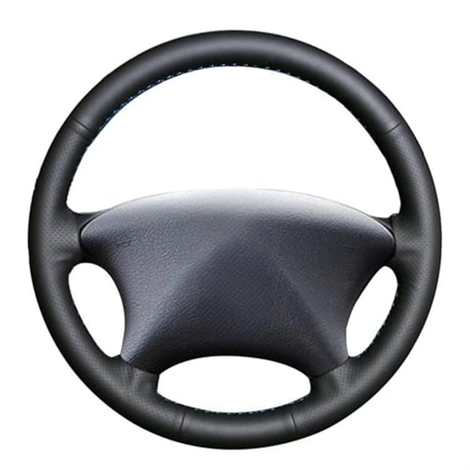 Pizgear Auto-Lenkradbezug, for Peugeot, for Partner, for Citroen, for Xsara, for Picasso 2001–2004, schwarzes Kunstleder Lenkradabdeckung(Black Black Thread) von Pizgear