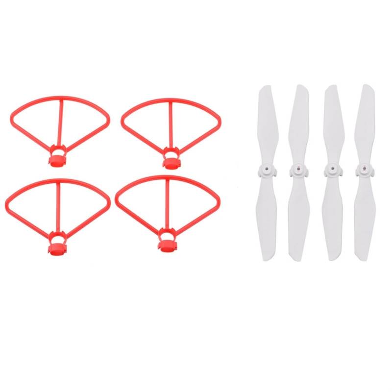 Pizgear CW CCW Propeller Propellerschutz Schutzring Schutz Requisitenblätter, for Fimi A3 Drone RC Quadcopter leichte Drohnenpropeller(Red Guard-Props) von Pizgear