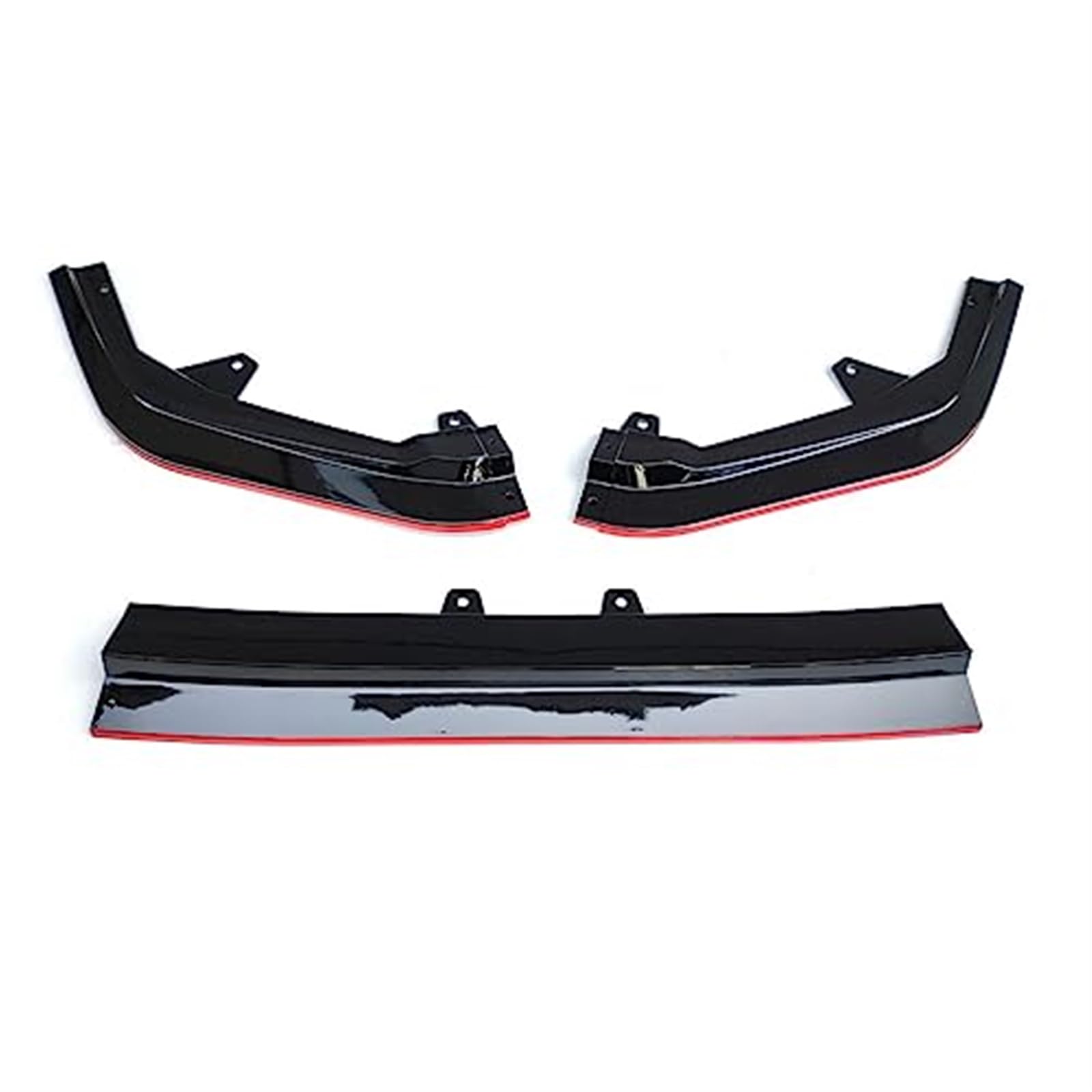 Pizgear Direkt, for Civic, 2022 2023 11th Gen Frontschürze Lip Spoiler Splitter Deflektor Guards Body Kit Abdeckung Auto Zubehör Front Spoiler Stoßstangenspoiler(Black Black Red) von Pizgear