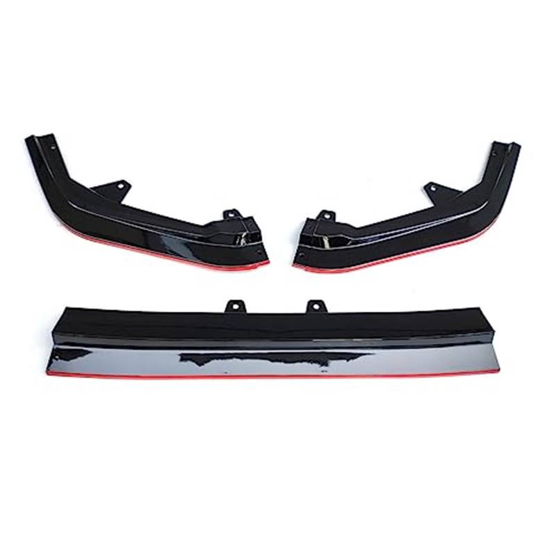 Pizgear Direkt, for Civic, 2022 2023 11th Gen Frontschürze Lip Spoiler Splitter Deflektor Guards Body Kit Abdeckung Auto Zubehör Front Spoiler Stoßstangenspoiler(Black Black Red) von Pizgear