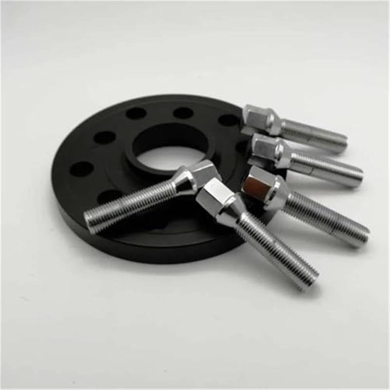 Pizgear Distanzstücke, Spurverbreiterungen 5x112 Hubcentric 66.6 Autozubehör 20mm Aluminium-Radadapteranzug, for, Auto-Separadores-Shims-Platte Einstellbare Spurverbreiterungen(Black 15mm) von Pizgear