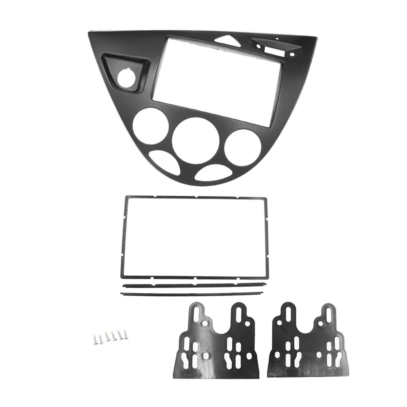 Pizgear Doppelte 2-Din-Fasica-Stereo-Panel-Radio-Nachrüstung, Installations-Trim-Kit, Gesichtsrahmen-Lünette, for Ford, for Focus, for Fiesta Fahrzeugradio-Armaturenbrettrahmen von Pizgear