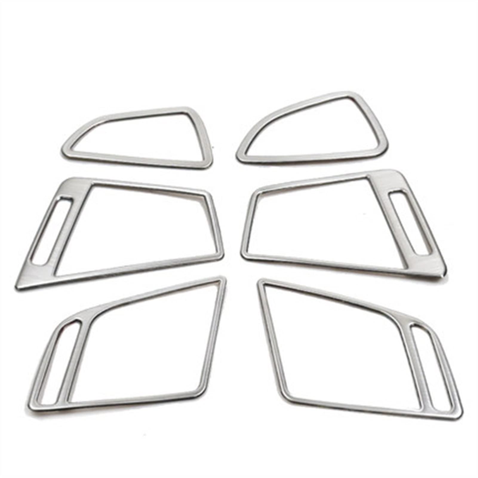 Pizgear Edelstahl-Klimaanlage-Armaturenbrett-Entlüftungsabdeckung 6X, for Hyundai, for Tucson 2015 2016 2017 2018 Lüftungsring für Auto-Klimaanlage(Silver) von Pizgear