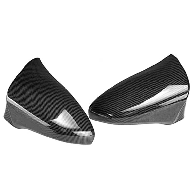 Pizgear Horn Style Carbon Fiber Rückspiegelabdeckung for Lexus, IS250 IS300 IS350 ES GS LS CT RC 2014-2020 Außenspiegel Ersatzteile Seitenspiegel-Abdeckkappen(Black Carbon Fiber Painted) von Pizgear