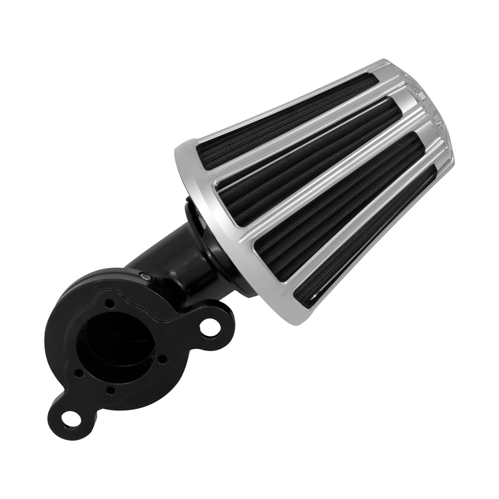 Pizgear Motorrad CNC Luftfilter Ansaugfilter Schwarz Chrom Cut, for Harley, Sportster XL XR 1200 883 72 48 Custom Nightster 2004-2021 Motorrad-Luftfilter(Air Cleaner B) von Pizgear