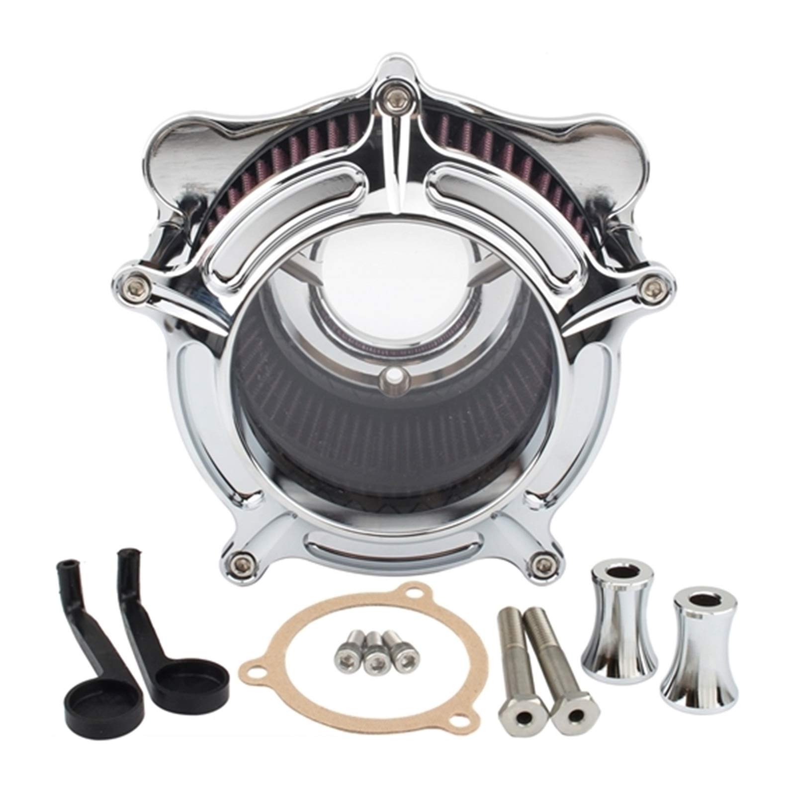 Pizgear Motorrad-Luftfilter, schwarzes CNC-Reiniger-Set, for Harley, Touring Road King Electra Glide 2008–2016 Softail Dyna FXDLS Filtro Aire Moto Motorrad-Luftfilter(0368) von Pizgear