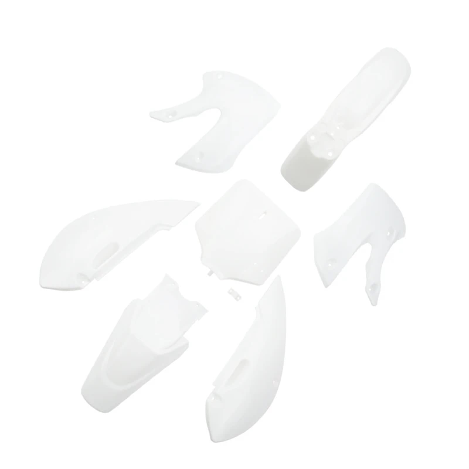 Pizgear Motorrad-Vollkunststoff-Verkleidungssatz, Karosserieabdeckung, Kotflügel, Kotflügel, for KLX110 Motocross Dirt Pit Bike-Teile Motorrad-Kotflügel-Kit(White) von Pizgear