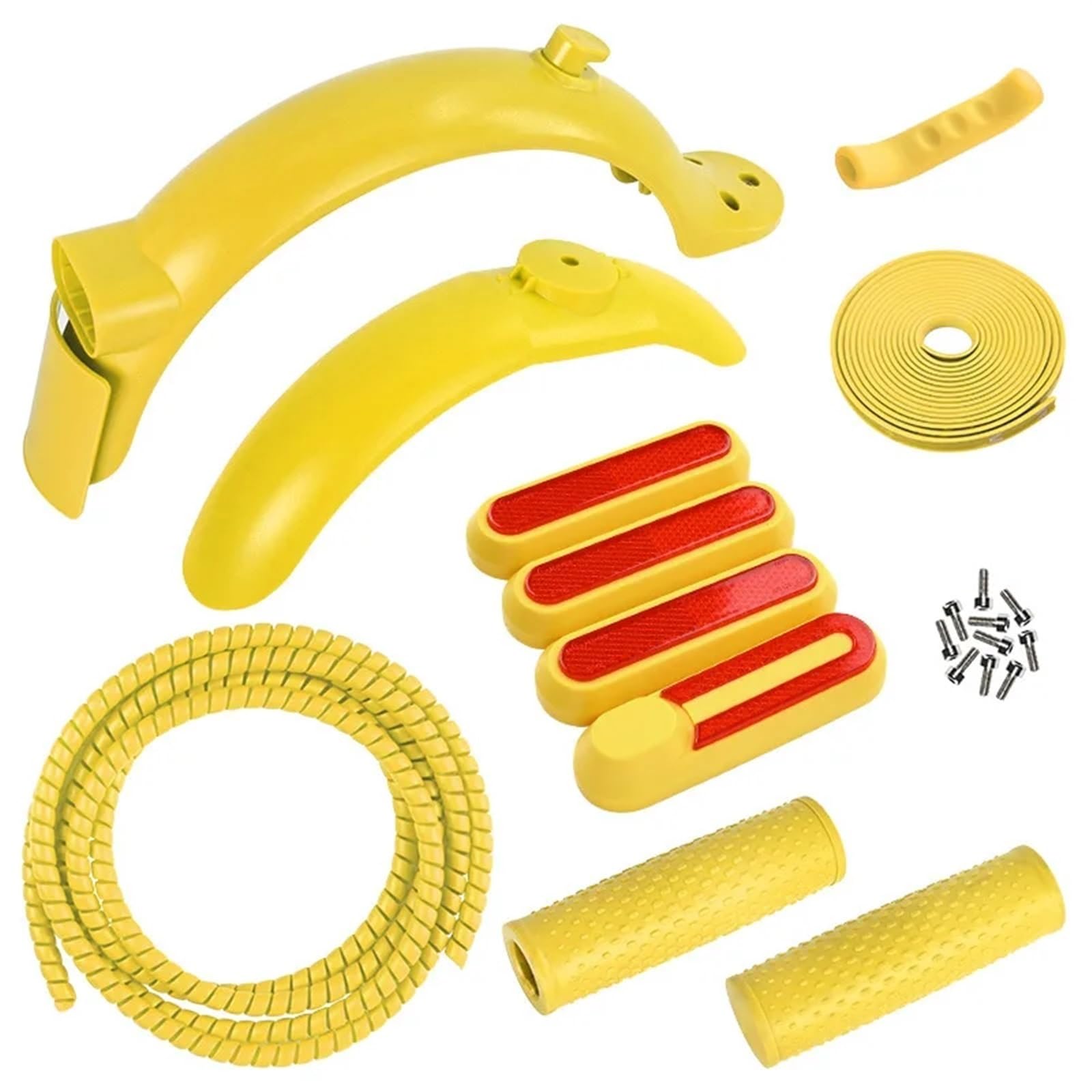 Pizgear Neue Schutzblech-Radabdeckung vorne/hinten, Schutzschale, for Bremsgriffgriff des Elektrorollers Xiaomi M365/Pro/Pro2/Mi3/1S Leichte reflektierende Schale(Yellow) von Pizgear