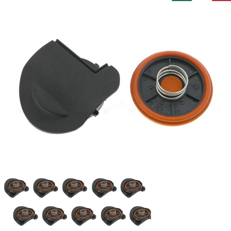 Pizgear Neues PCV-Ventildeckel-Reparaturset, Ventilkappe mit Membran, for Peugeot, 207 EP6 VTI, for Citroen, for Mini, Cooper N12 N16 0248.Q5 11127646554 PCV-Ventilkammerabdeckung(10PCS) von Pizgear