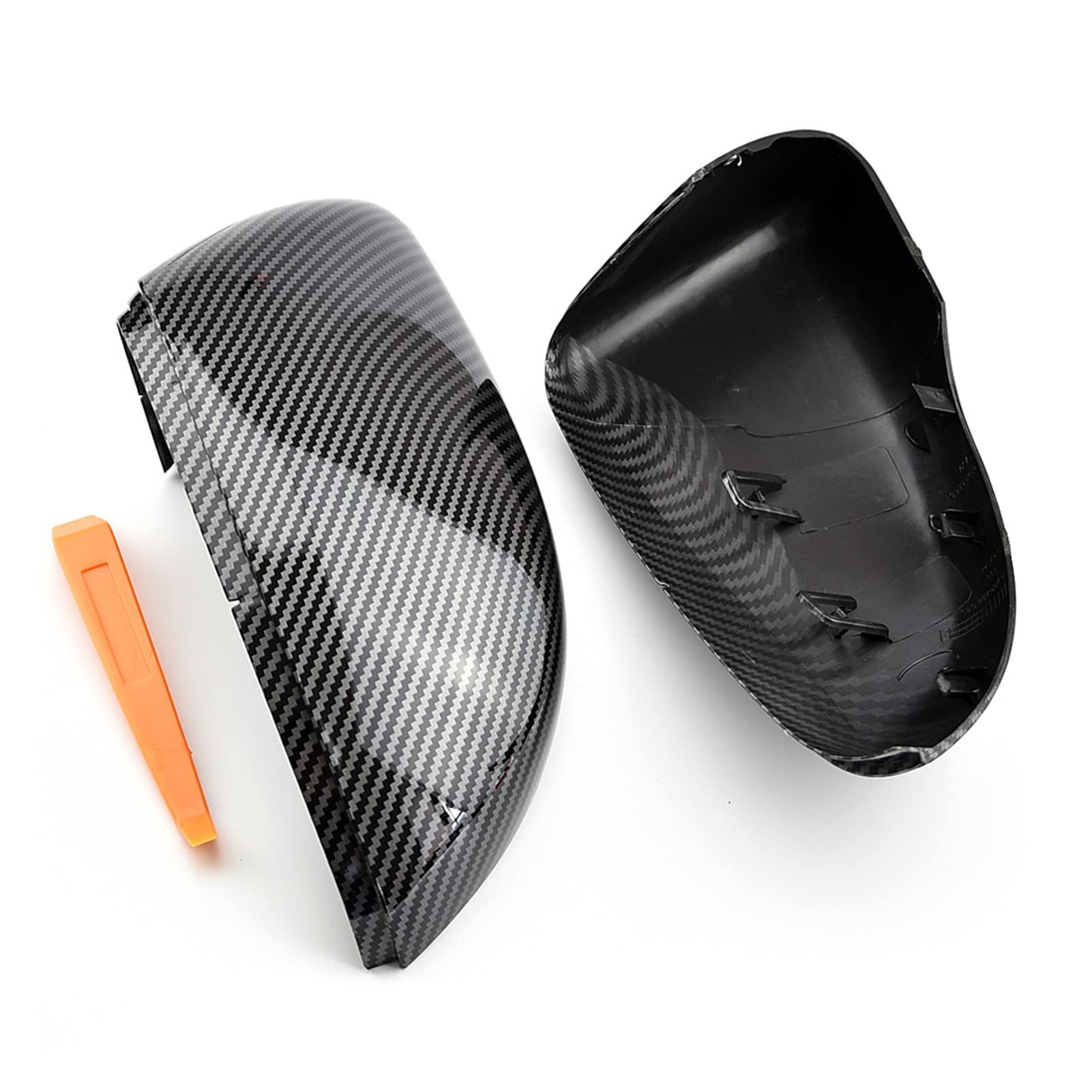 Pizgear One Pair Carbon Fiber Car Rearview Mirror Cover Cap, for VW, for Golf, 6 2008-2012, for Touran, 2011-2014 Car Accessories Seitenspiegelkappen(Carbon Look black) von Pizgear