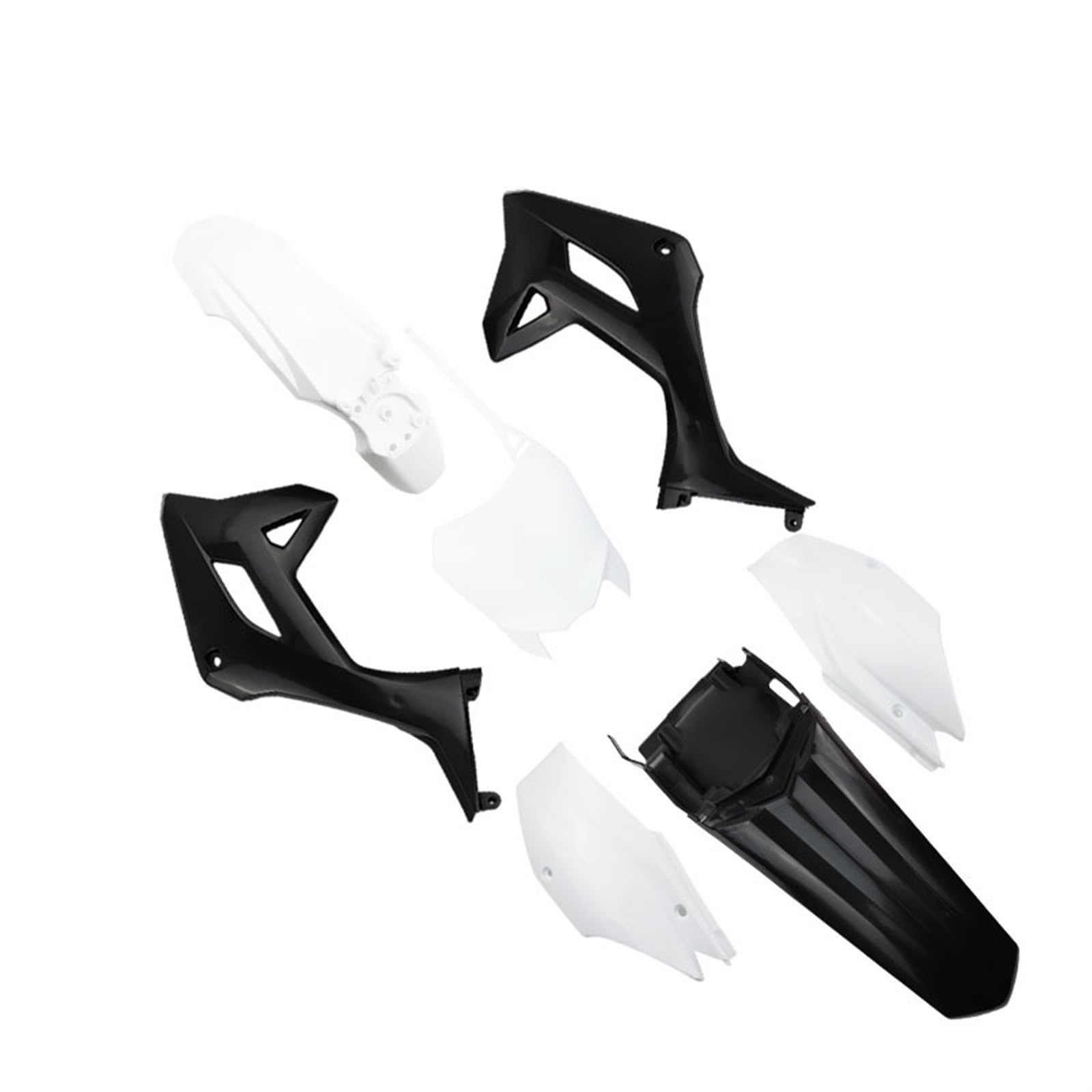 Pizgear Pit Dirt Bike CRF125 2022 Körper Abdeckung Motorrad Kunststoff Verkleidung Kit CRF 125 Serie 110CC Motocross Ersatzteile Motorrad-Kotflügel-Kit(Black-White) von Pizgear