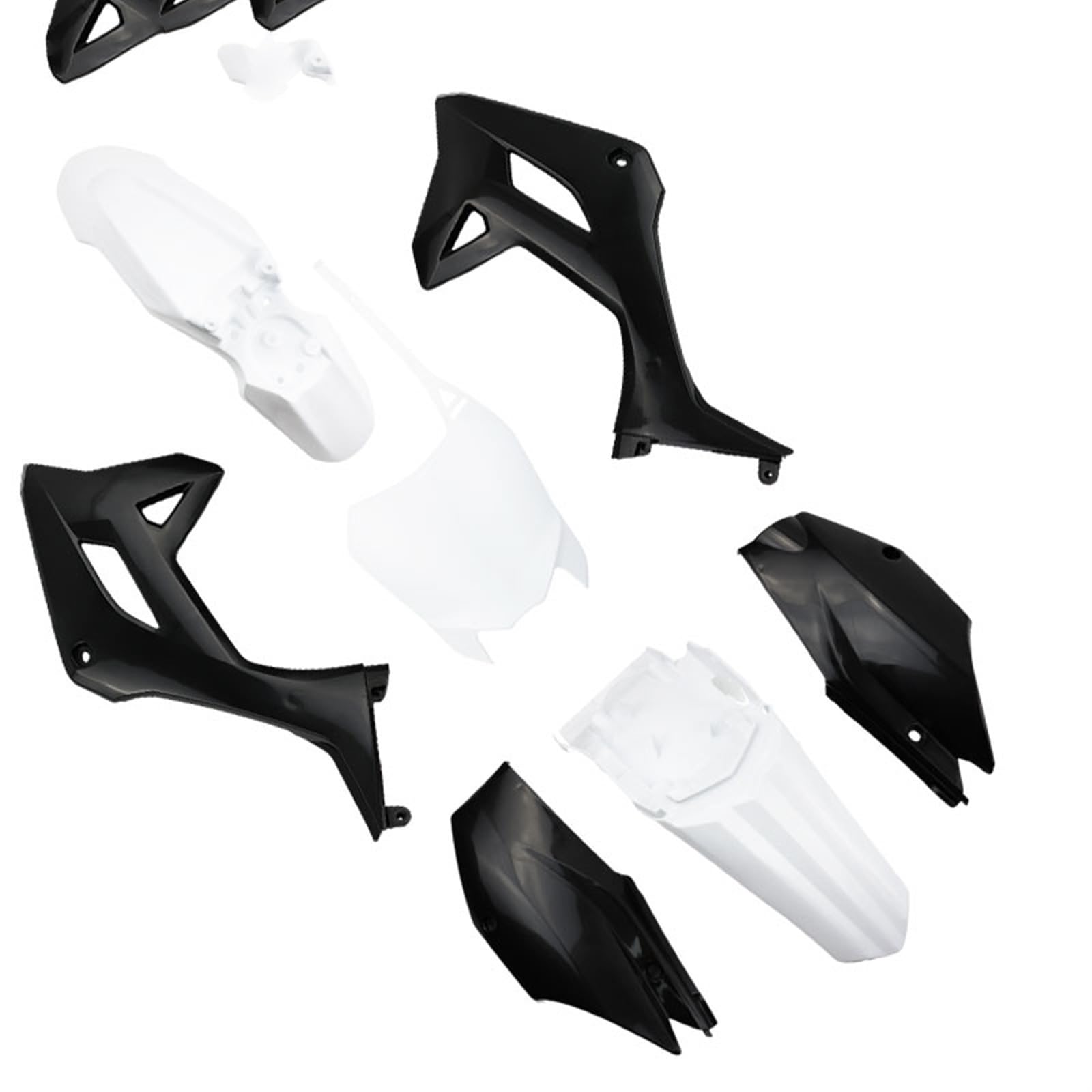 Pizgear Pit Dirt Bike Kunststoff Verkleidung Kit Motorrad Körper Abdeckung Set Kotflügel CRF110 CRF 110 Endure Schutz Zubehör Motorrad-Kotflügel-Kit(Black-White) von Pizgear