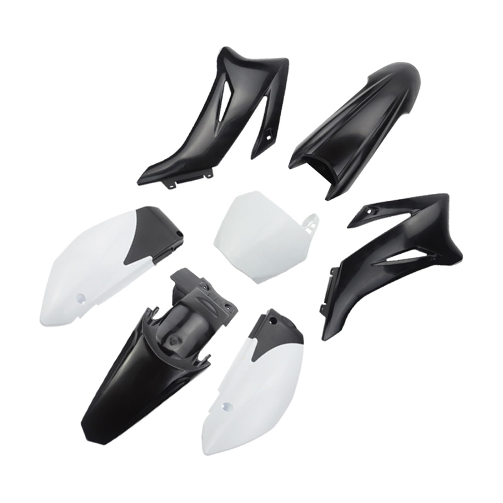 Pizgear TTR110 Motorrad Kunststoffabdeckung Verkleidung Karosserieabdeckung Kit Set Kotflügel, for TTR110 Pit Dirt Bike Motocross Teile Motorrad-Kotflügel-Kit(White Black) von Pizgear