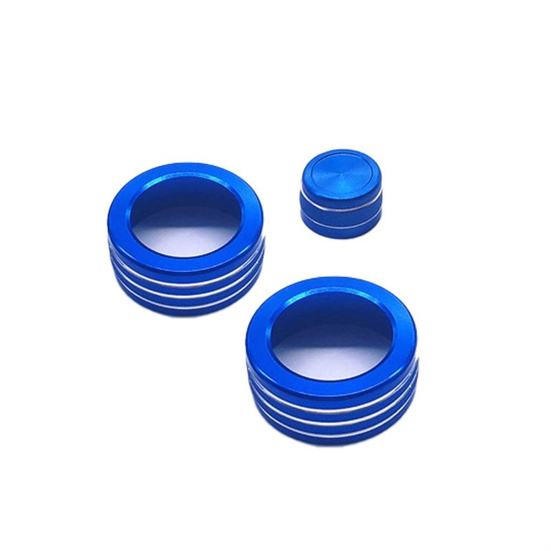 Pizgear for BMW, X1 E84 3er E90 E91 E92 E93 Auto-Innenklimaknopf Audio-Lautstärkeregler-Knopf Dekoration Ringabdeckung Abdeckring für den Lüftungsknopf(Blue,for 3 Series 2005-12) von Pizgear