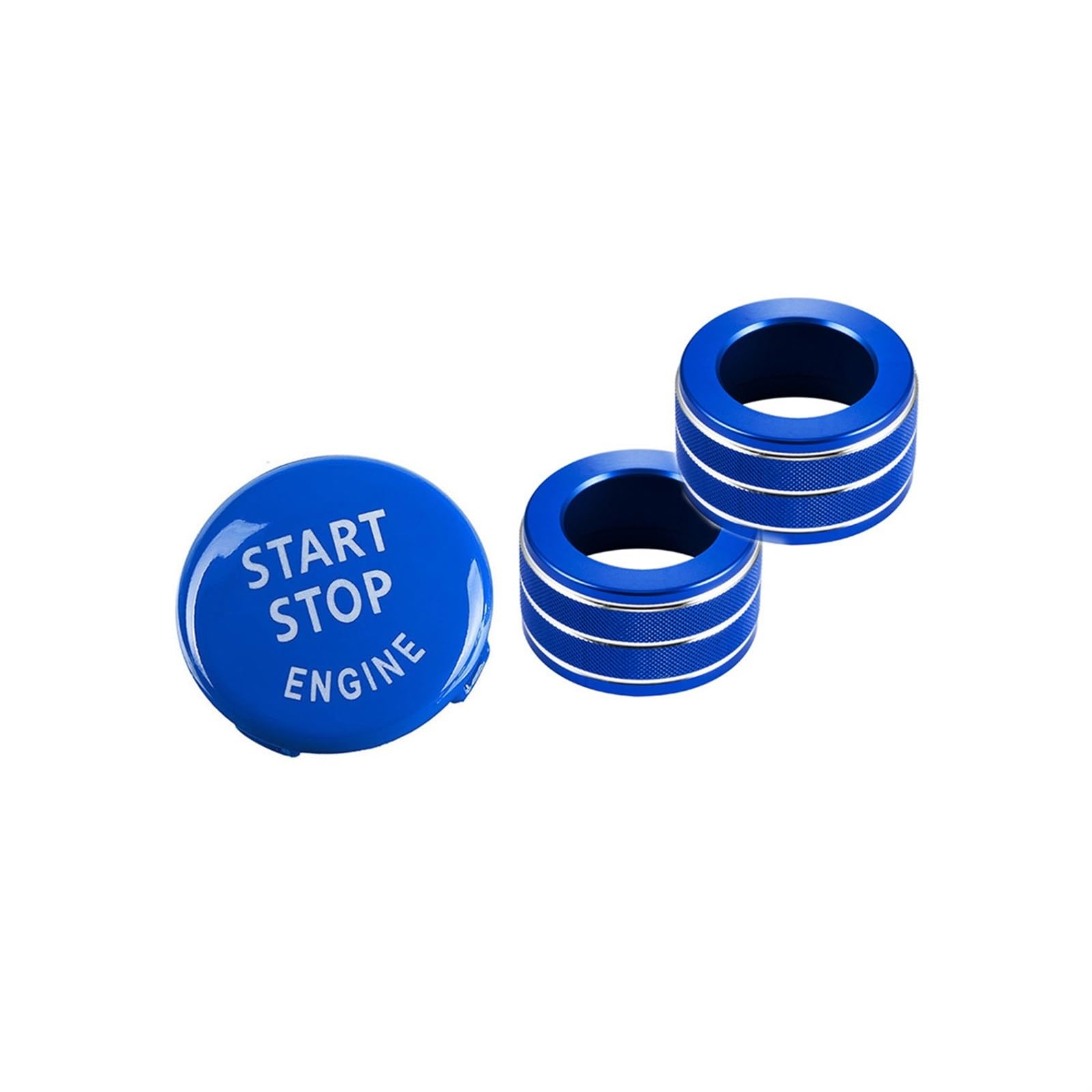 Pizgear for BMW, X5 X6 E70 E71 2008-2013 Auto Motor Start Stop Taste Trim Abdeckung Klimaanlage Schalter Knopf Ring innen Zubehör Abdeckring für den Lüftungsknopf(Blue,for X5 2008-2013) von Pizgear