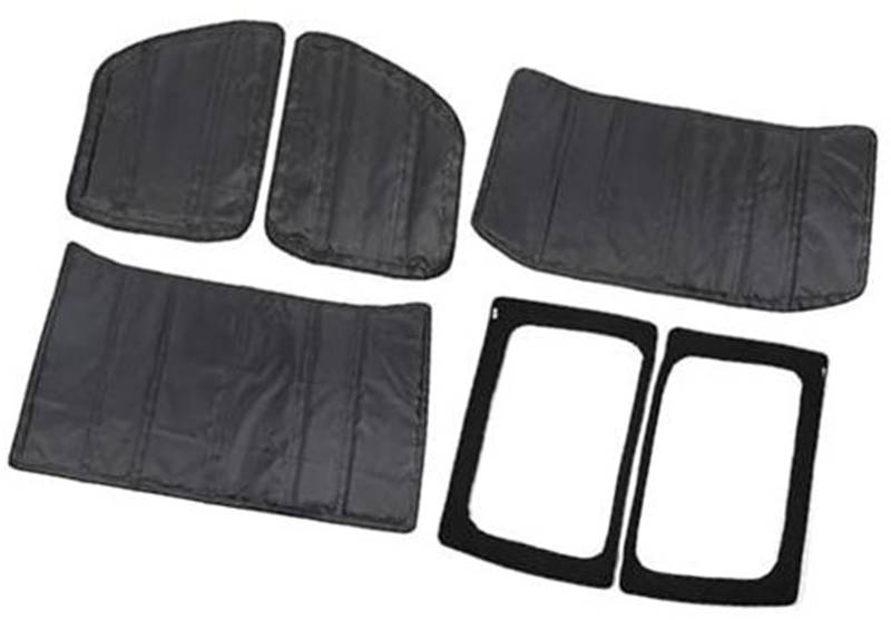 Pizgear for Jeep, for Wrangler JL 4-Türer 2018 2019 2020 2021 2022 2023 2024 Autodach Wärmedämmung Schalldichte Baumwolle Wärmedämmmatte(Black Roof and Window) von Pizgear