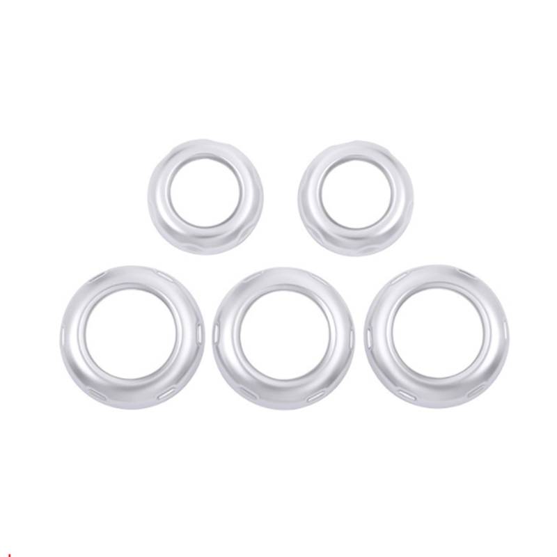 Pizgear for Land Rover, Discovery 4 LR4, for Range Rover, Sport Freelander 2 ABS Chrom Auto Volumen Klimaanlage Knopf Abdeckung Trim Aufkleber Abdeckring für den Lüftungsknopf(Silver A) von Pizgear