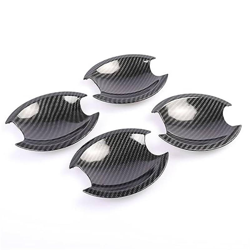 Pizgear for Nissan Qashqai J10 2007 2008 2009 2010 2011 2012 2013 Carbon Fiber Chrom Autotürgriffabdeckung Aufkleber Styling Zubehör Autotürgriffabdeckung(Black Carbon Bowl) von Pizgear