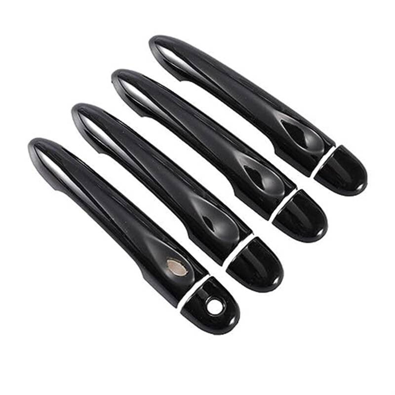 Pizgear for Renault, Megane 3 MK3 III 2008 2009 2010 2011 2012 2013 2014 2016, glänzend schwarz, Autotürgriffabdeckung, Zierleiste, Styling-Zubehör Fahrzeuggriffschutz(Black 4dr 1 Key 1 Button) von Pizgear