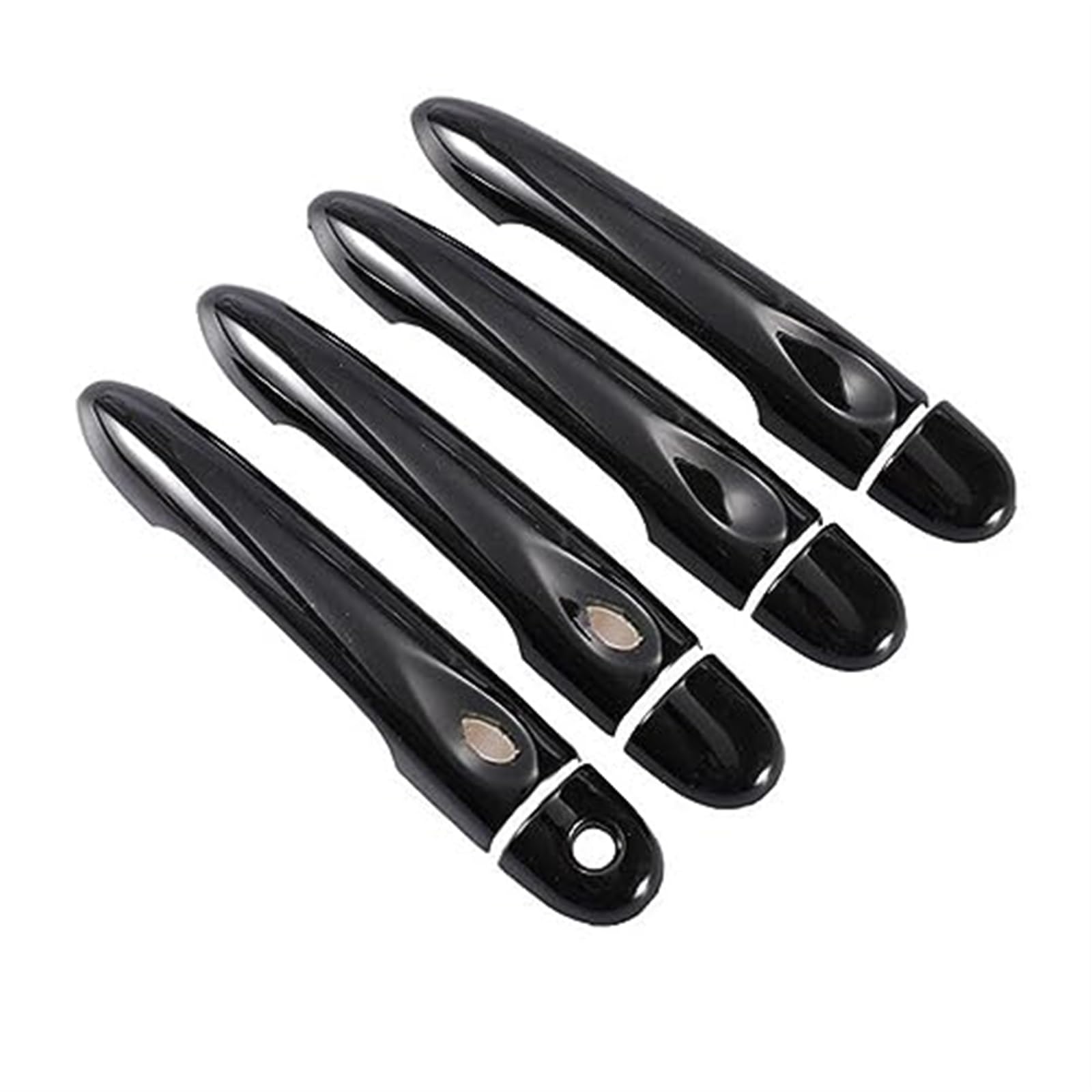 Pizgear for Renault, Megane 3 MK3 III 2008 2009 2010 2011 2012 2013 2014 2016, glänzend schwarz, Autotürgriffabdeckung, Zierleiste, Styling-Zubehör Fahrzeuggriffschutz(Black 4dr 1 Key 2 Buttons) von Pizgear