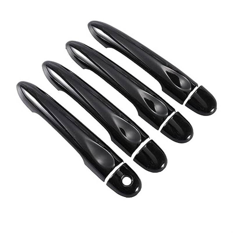 Pizgear for Renault, Megane 3 MK3 III 2008 2009 2010 2011 2012 2013 2014 2016, glänzend schwarz, Autotürgriffabdeckung, Zierleiste, Styling-Zubehör Fahrzeuggriffschutz(Black 4dr 1 Key No Button) von Pizgear