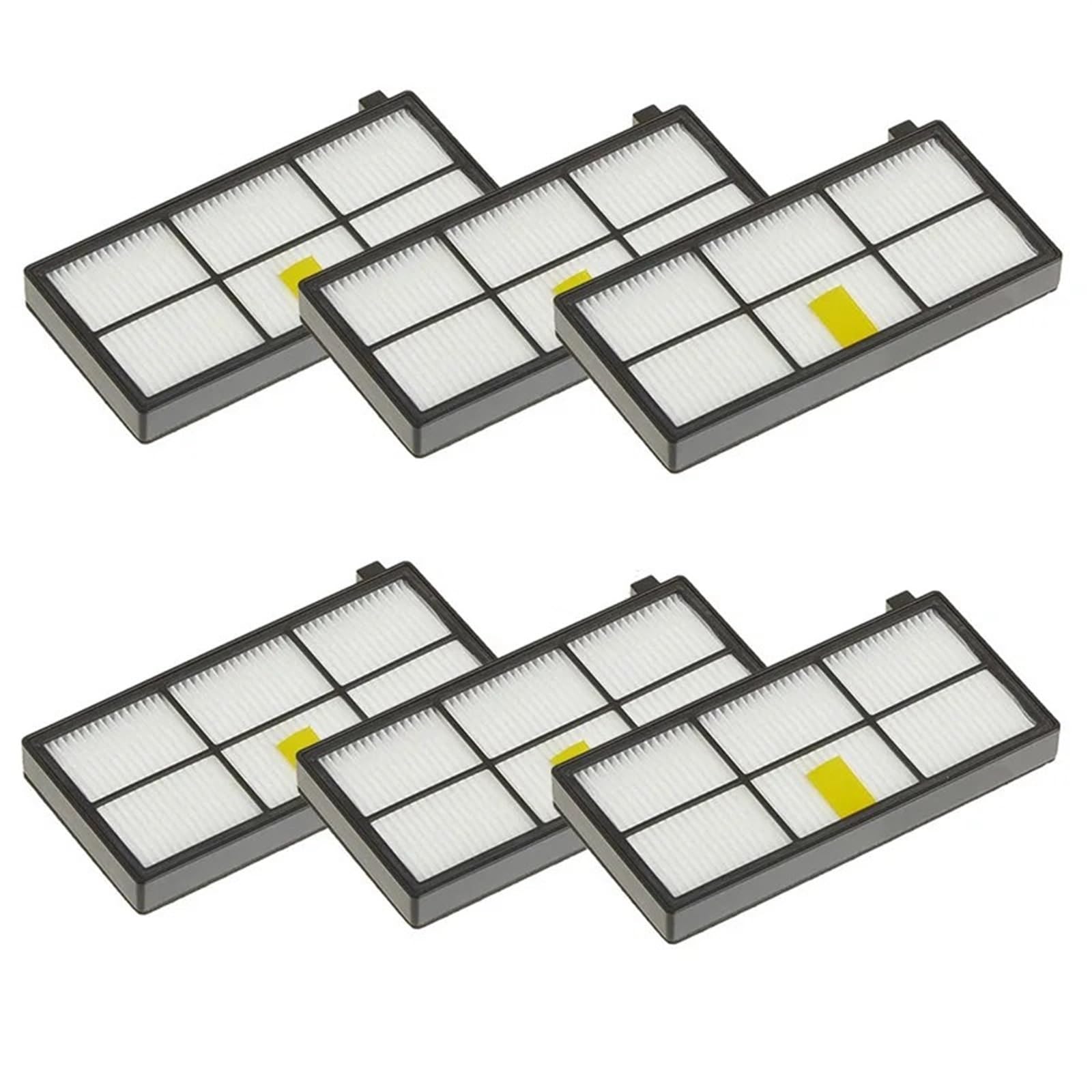 Pizgear for Roomba, for 960 900 891 800 Serie Zubehör Ersatzteile Staubsauger Nachschub Kit Gummi Seitenbürste HEPA-Filter Bodenreinigungsroboter Set(6PCS Filter) von Pizgear