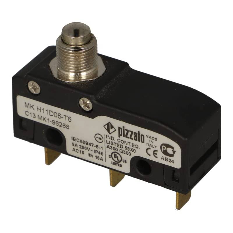 MK H11D06-T6 | MKH11D06-T6 | PIZZATO STANDARD MICROSWITCH WITH PLUNGER ACTUATOR 1 C/O CONTACT & 0.250" FASTON TERMINALS. WIDE TE von Pizzato