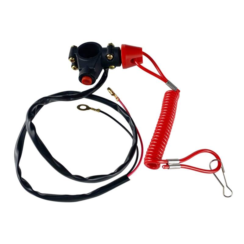 Pjeghbvop Motor Dringend Notfall Stop Schalter Sicherheit Druckknopf Für Dirt Bike ATV Mit Sicherheit Tether Lanyard von Pjeghbvop