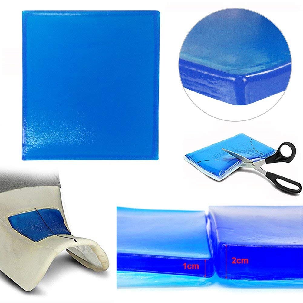 Motorrad Gel Sitzkissen Motorrad Sitz Gel Pad Sitzkissen Dämpfung Matte Komfortable Weiche Kissen Stoßdämpfung Matten Kissen Motorrad Sitzpolster DIY Motorrad Sitz Zubehör Blau(25 x 25 x 2 cm) von PLSUSJHAO