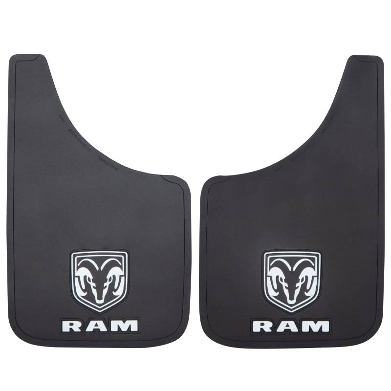 Plasticolor 000490R01 RAM weißes Logo Easy Fit 22,9 x 38,1 cm Schmutzfänger – Links und rechts Set von Plasticolor