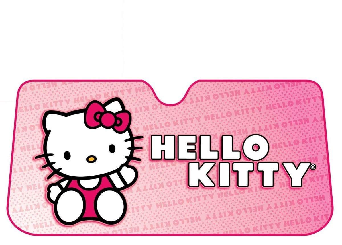 Plasticolor 003681R01 Hello Kitty Sanrio Akkordeon-Stil Auto LKW SUV Frontscheibe Sonnenschutz 68,6 x 147,3 cm von Plasticolor