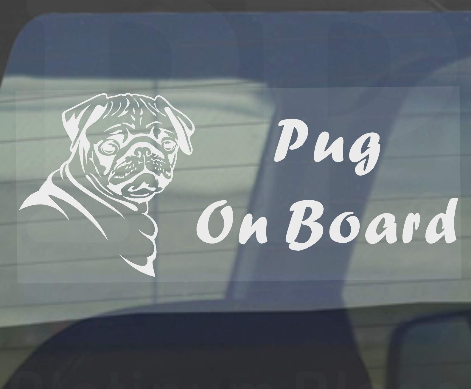 MOPS HUND On Board sticker-car, van-window Schild von Platinum Place