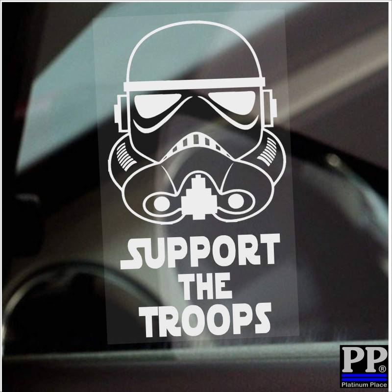 Platinum Place 1 x Stormtrooper Support the Troops Vinyl-Aufkleber, Star Wars inspiriert von Platinum Place