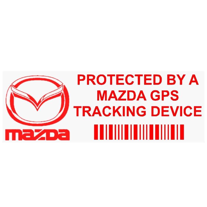 Platinum Place PPMAZDAGPSRED Fensteraufkleber "GPS Red On Clear Tracking Device Security", 87 x 30 mm, für Auto, Lieferwagen, 5 Stück von Platinum Place