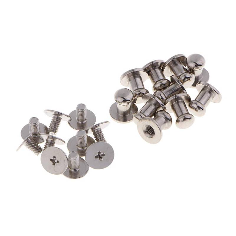 10 Stück Eisen Metall 8 mm Runde Nietbolzen Schraube Lederwaren DIY Tasche Zubehör von Pleayietoopiatiey