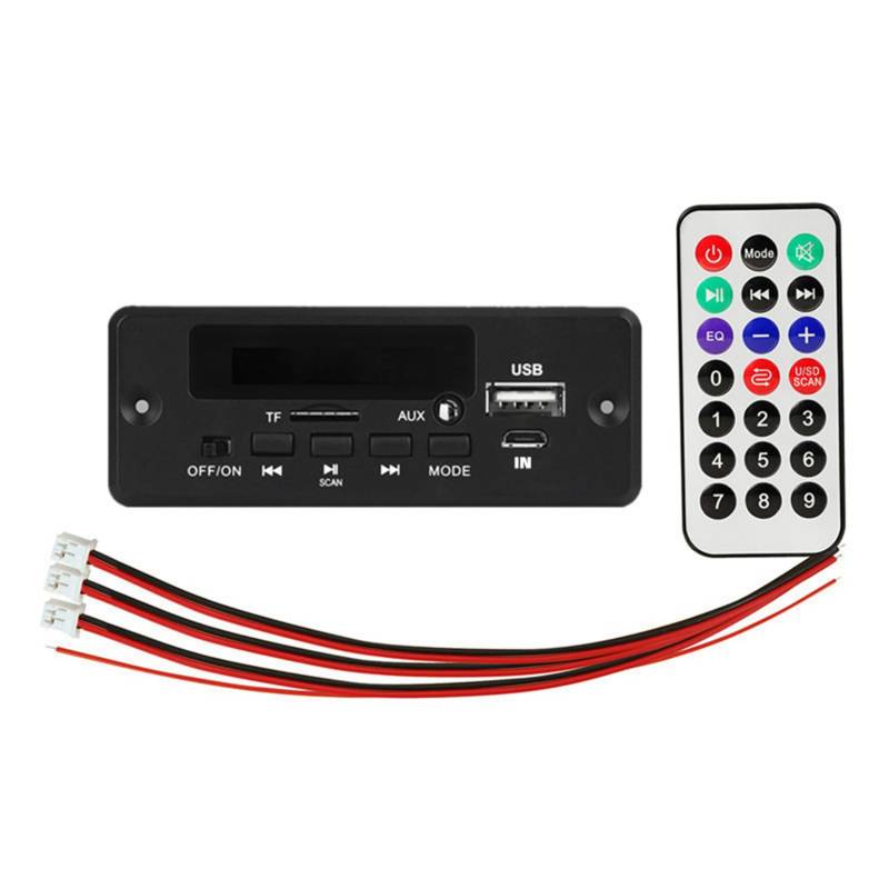 Plookyoe 12V Bluetooth MP3 Decoder Board 50W VerstäRker DIY Home Digital Audio Modul USB für Lautsprecher Freisprecheinrichtung Schwarz von Plookyoe