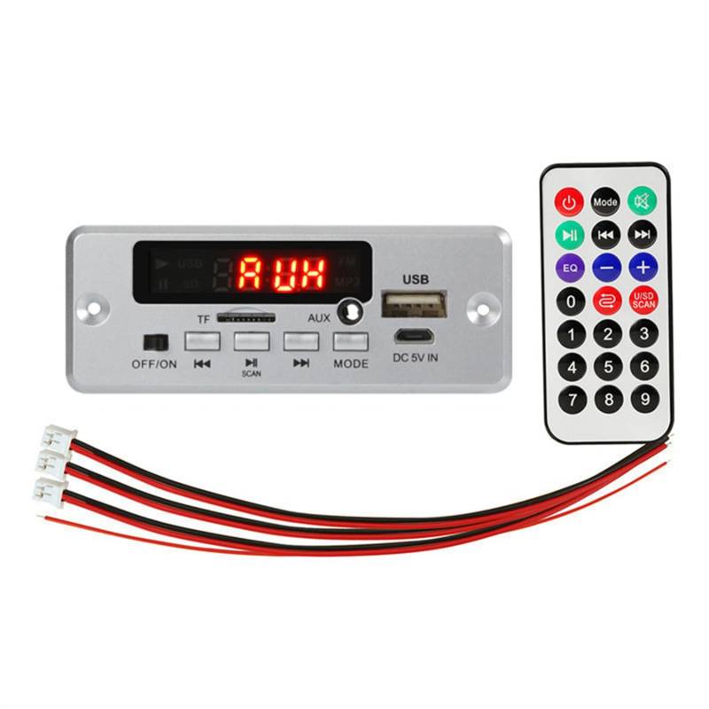 Plookyoe 12V Bluetooth MP3 Decoder Board 50W VerstäRker DIY Home Digital Audio Modul USB für Lautsprecher Freisprecheinrichtung Silber von Plookyoe