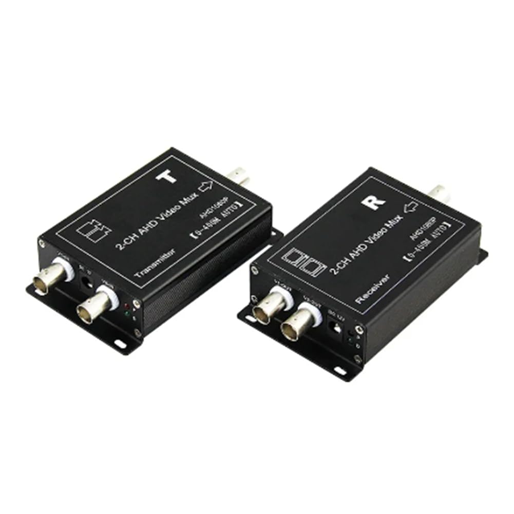 Plookyoe 2CHs HD AHD Koaxial-Multiplexer-Expander 1 Leitung üBerträGt 2-Kanal-ÜBerwachungskamera-Signalmischer CCTV-ZubehöR von Plookyoe