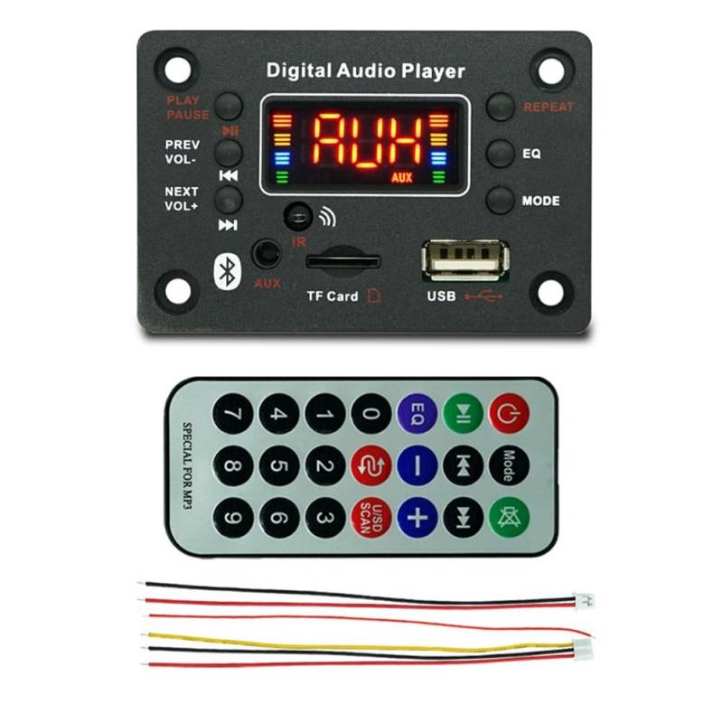 Plookyoe Bluetooth-Modul, Auto-Audio, Bluetooth, MP3-Decoder, MP3-Decoder, Leistungsverstärkerplatine, Externes Mikrofon, Funktion A von Plookyoe