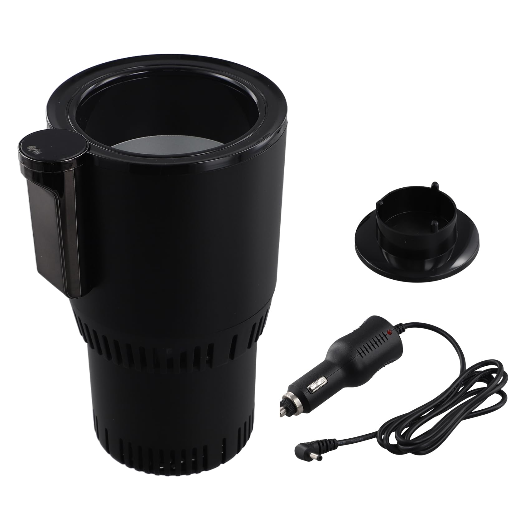 Pluuttiem 12 V Auto 2 in 1 Heizung Kühlbecherwärmer Kühler Becher Smart Cup Holder Digitalanzeige Temperatur Getränkehalter Schwarz von Pluuttiem