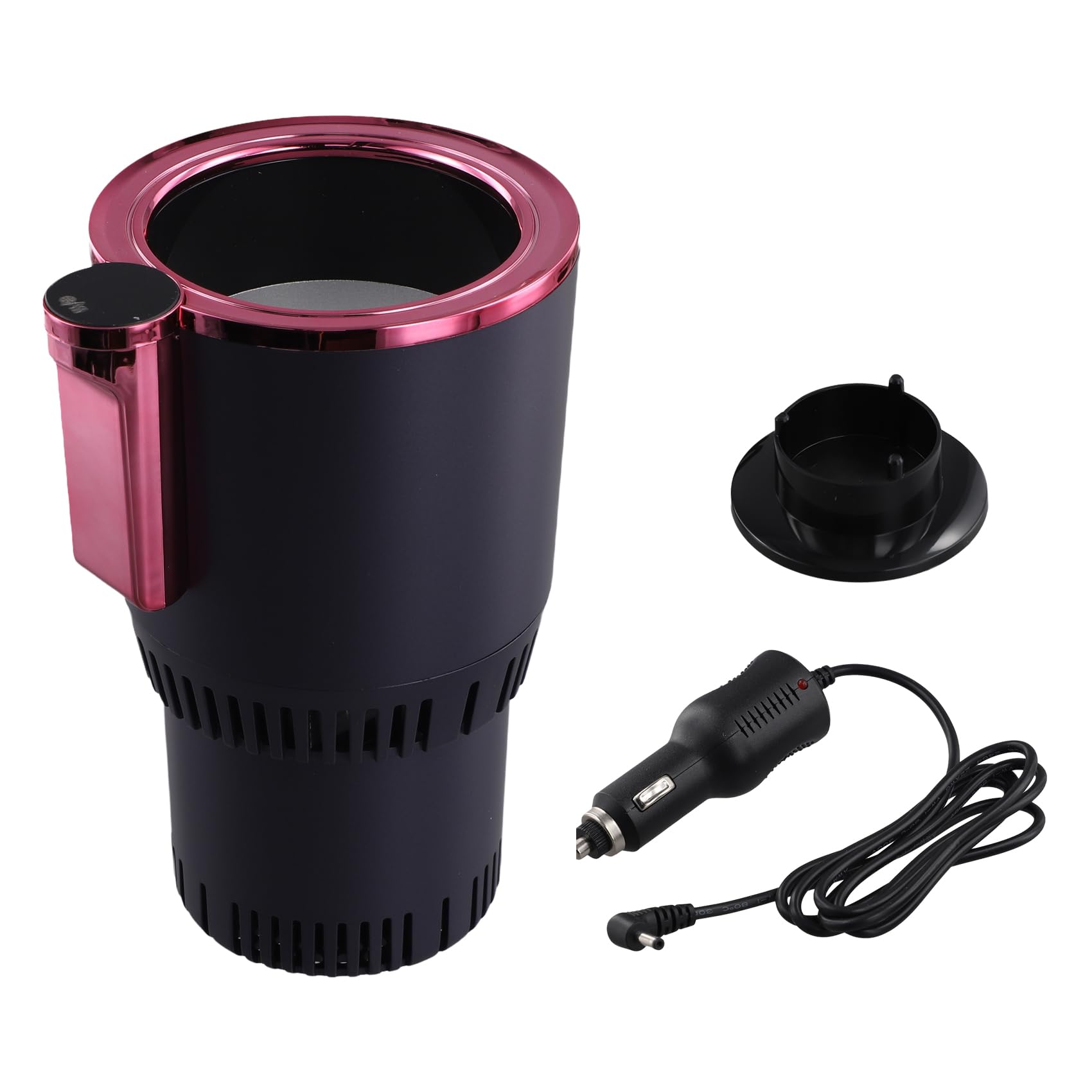 Pluuttiem 12 V Auto 2 in 1 Heizung Kühlung Tassenwärmer Kühler Becher Smart Cup Holder Digitalanzeige Temperatur Getränkehalter Lila von Pluuttiem