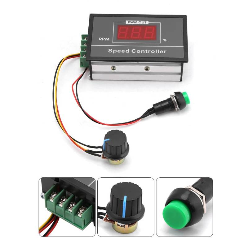 Geschwindigkeitsregler,DC 6-60V 12V 24V 36V 48V 30A PWM DC-Motordrehzahlregler Start Stopp Schalter PWM DC stufenloser Drehzahlregler Speed Controller von Plyisty