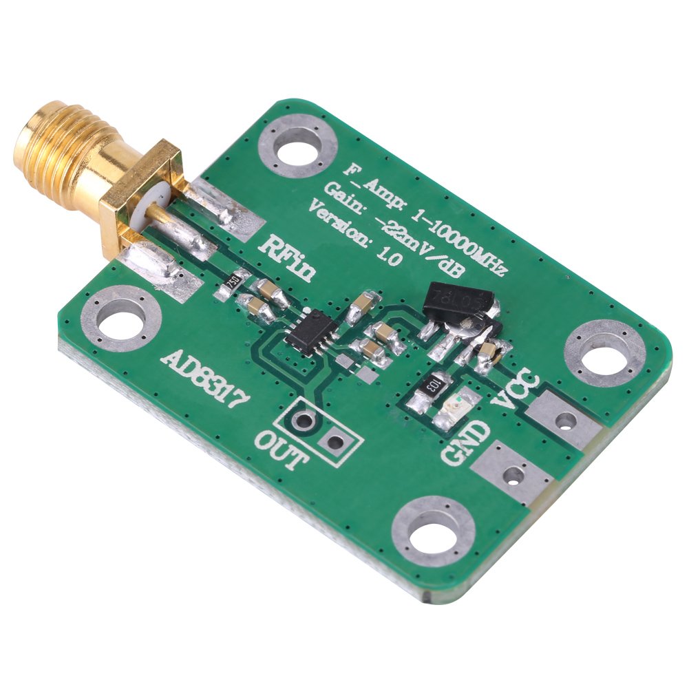 HF-Logarithmische Detektorplatine 1M-10GHz, AD8317 Chip-Hochfrequenz-Logarithmische Detektor-Leistungsmesser, elektronische Komponente des Leistungstester-Messgeräts, für die HF-Signalleistungserk von Plyisty