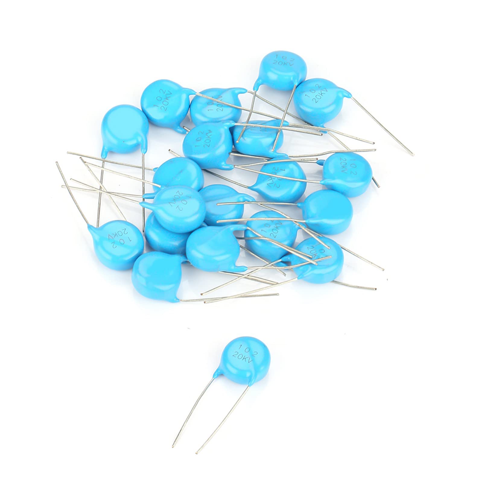 Kondensator,20KV Keramik kondensator Ceramic Capacitor 20pcs 20 kV 1 nF 0,001 uF 1000 pF 102 Hochspannungs Keramikkondensator Kit von Plyisty