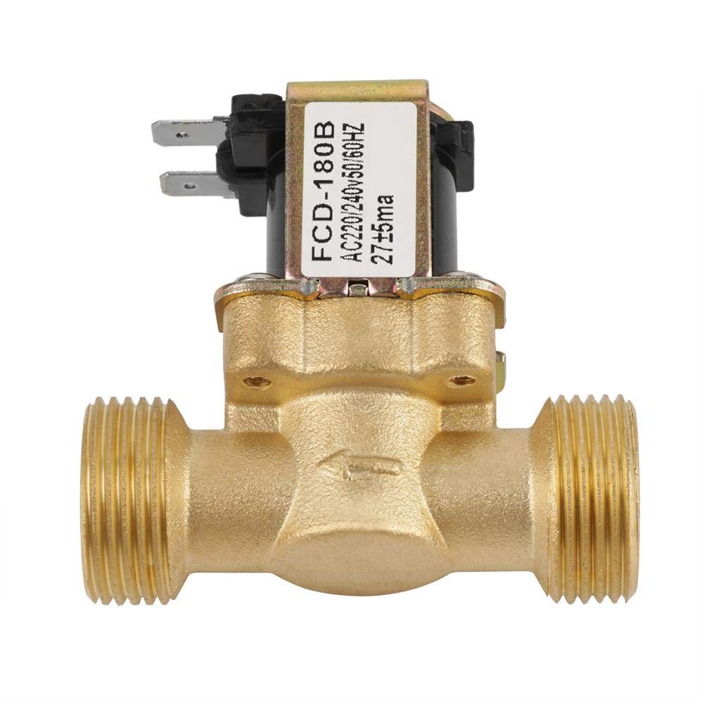 Ventil, Magnetventil Solenoid Valve G3/4 Messing 2 Wege Wassereinlass N/C Normal geschlossenes elektrisches Magnetventil AC 220/240V,0,02-0,8 MPa Klasse E Magnetventil von Plyisty