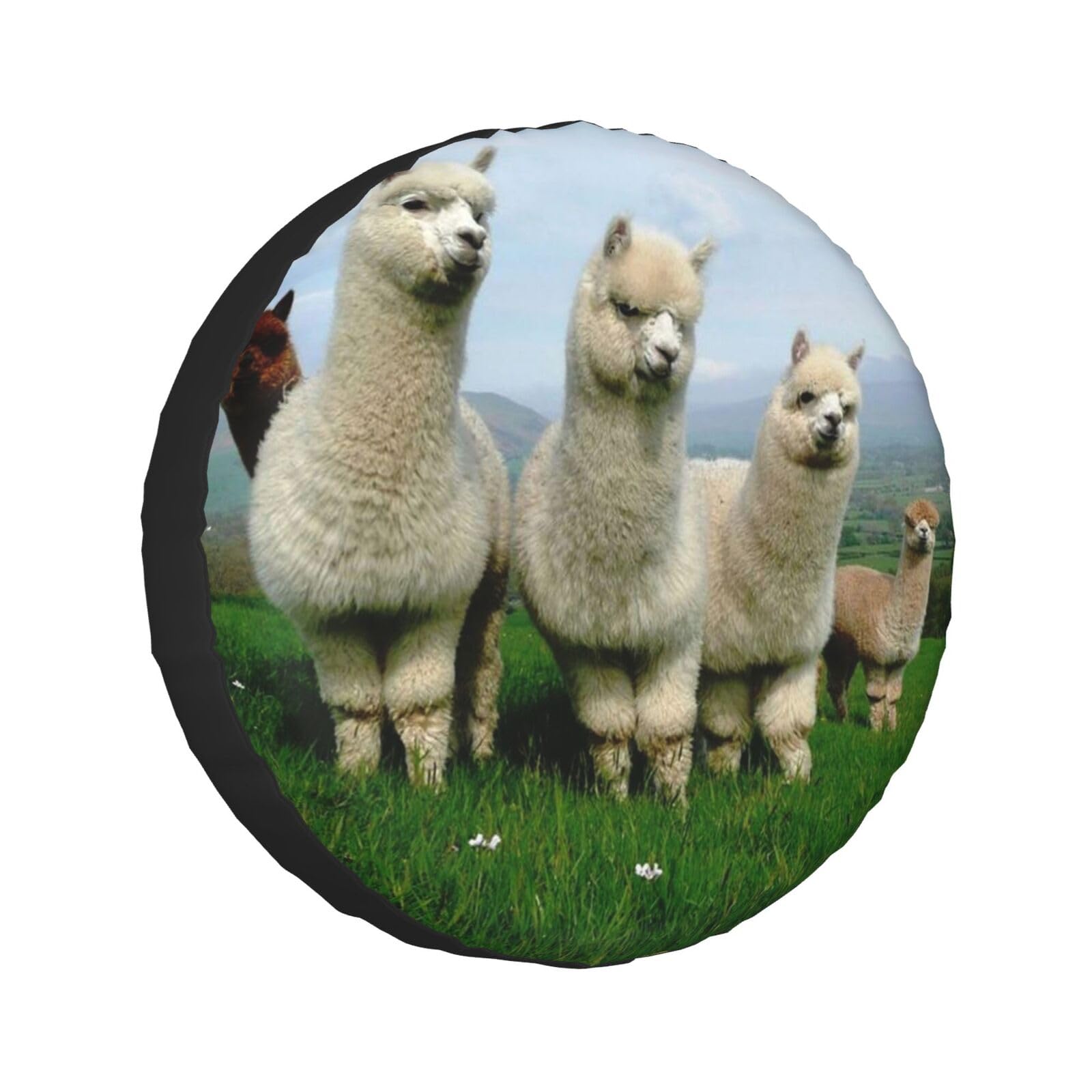 Alpaca Family Ersatzreifenabdeckungen, wasserdicht, für Anhänger, LKW, Wohnmobil, SUV, universal, alle Fahrzeuge, 43,2 cm (17 Zoll) von Pmnnerefaq